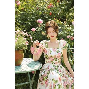 NWT MR WATER New York Romantic Floral Fit Flare Midi Dress‎ M Wedding Retro